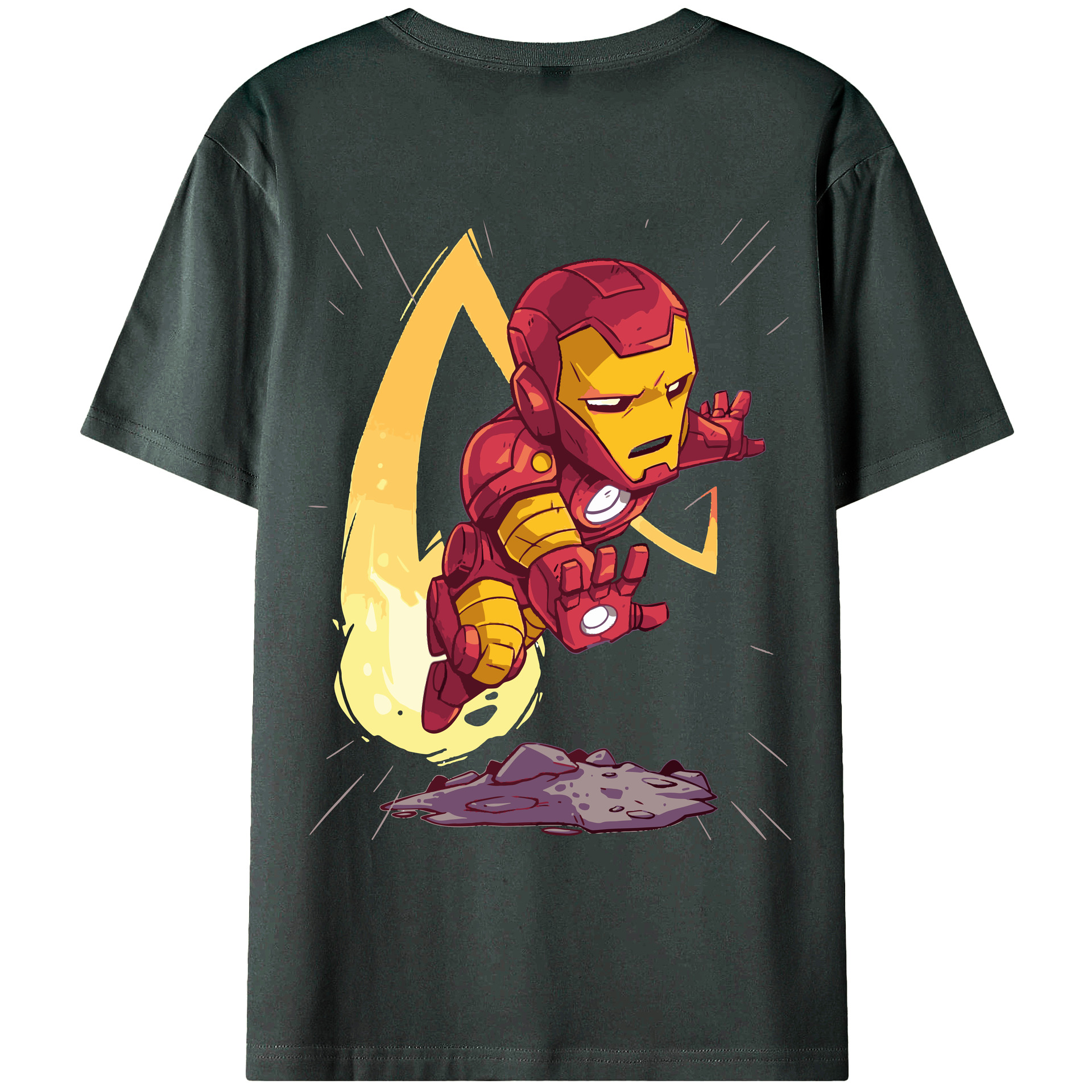 （画像用） アベンジャーズ The Avengers 綿100％ メンズ半袖Tシャツ（バックプリント） 通気性